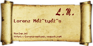 Lorenz Mátyás névjegykártya